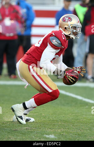 Santa Clara, California, USA. 18th Oct, 2020. San Francisco 49ers wide  receiver Brandon Aiyuk (11) celebrates touchdown with team member in front  of TV screen on Sunday, October 18, 2020, at Levis