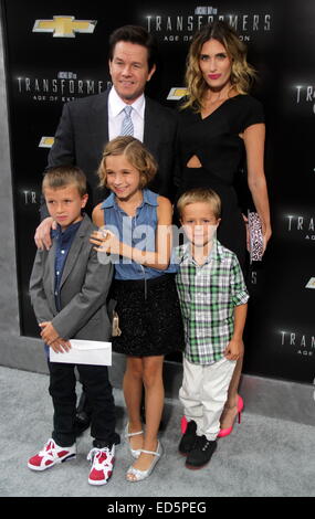 New York City celebrates the premiere of the much anticipated Michael Bay film, Transformers: Age of Extinction  Featuring: Mark Wahlberg,Rhea Durham,Brendan Wahlberg,Ella Rae Wahlberg,Michael Wahlberg Where: New York City, New York, United States When: Stock Photo