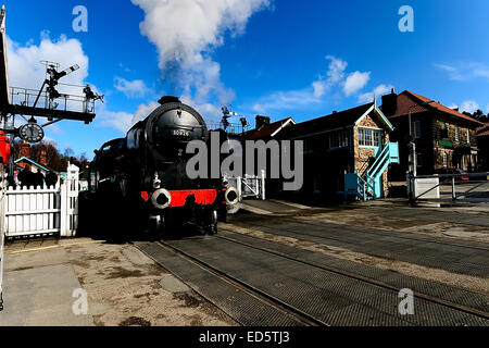 The steam train Repton as seen at Grosmont on the North Yorkshire Moors Railway. Grosmont Canvas. Grosmont Canvases. Grosmont Pr Stock Photo