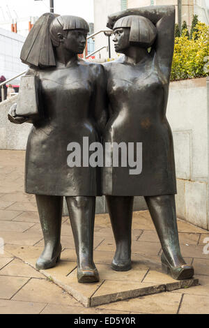 Walking Women Statue, Centre Court Shopping Centre, Wimbledon, London UK Stock Photo