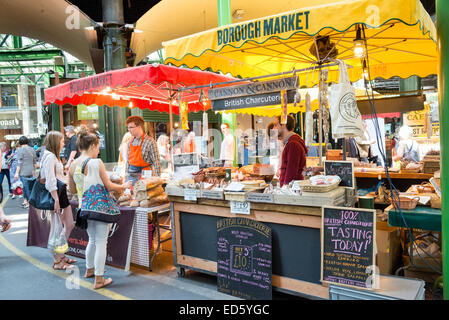 Borough Market stalls, London, England, UK Stock Photo