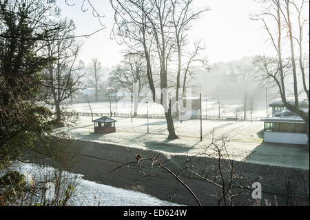 Frosty morning - River Eden Appleby Cumbria U.K Stock Photo