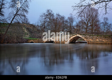 The old stone, arched bridge of Angista (