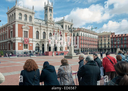 Easter in the Plaza Mayor of Valladolid outside City Hall, Castilla and Leon, Spain, Stock Photo