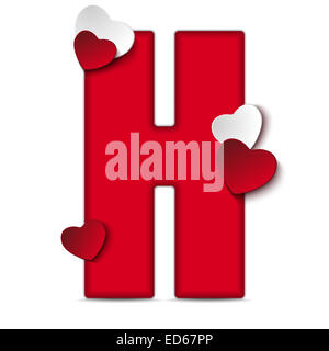 Vector - Alphabet Letters With Red Heart Valentine Day Stock Photo - Alamy