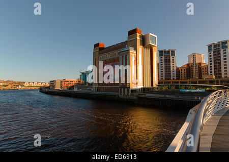 An iconic building on Gateshead Quays and that being the Baltic Flour Mill, as seen from the Millennium Bridge Stock Photo