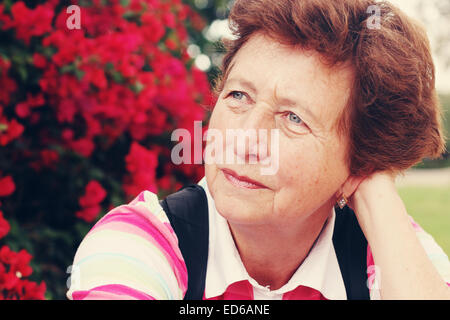 Portrait of happy senior woman Stock Photo