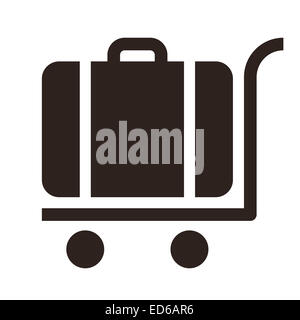 Baggage cart - travel icon isolated on white background Stock Photo