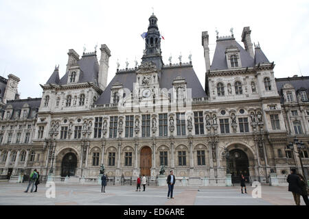 Paris city hall 'hotel de ville' Stock Photo