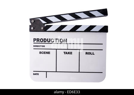 clapper board on white background Stock Photo