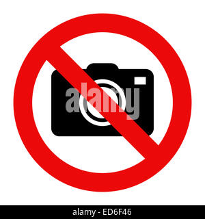 Cameras prohibited sign. No photography sign isolated on white background Stock Photo