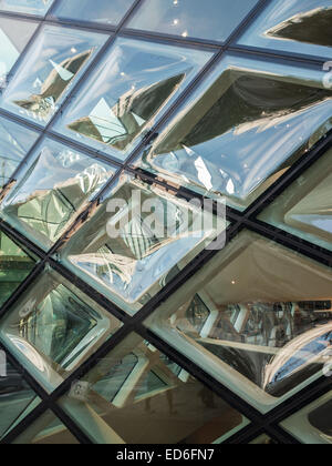 Prada building glass facade detail, by Herzog & de Meuron, Minato-ku, Tokyo Stock Photo