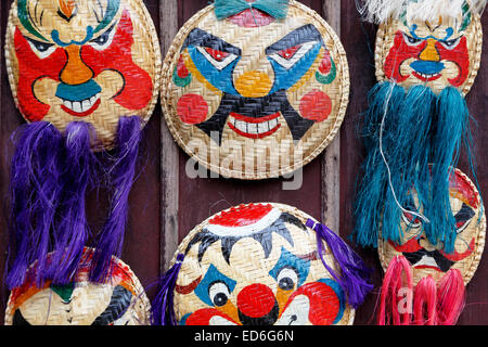 Traditional Vietnamese masks for sale, Temple of Literature, Hanoi, Vietnam Stock Photo