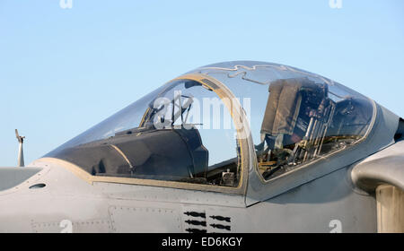 Modern AV-8 Harrier military jet canopy and cockpit Stock Photo