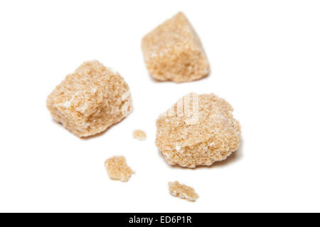cubes of sugar on white background Stock Photo