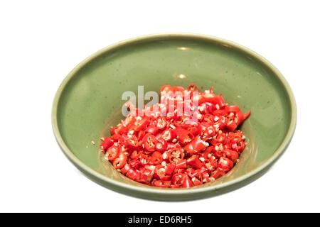 Slice of red paprika on a white background Stock Photo