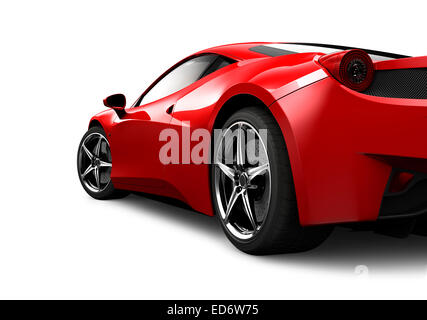 Red sport car on white background Stock Photo