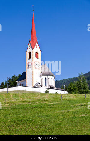 The Church of Saint Nicholas in Winnebach, Camino de Santiago in Alta Pusteria on the border with Austria Stock Photo