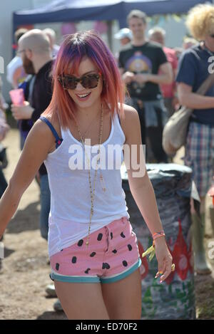 Glastonbury Festival 2014 - Celebrity sightings and atmosphere - Day 2  Featuring: Lily Allen Where: Glastonbury, United Kingdom When: 27 Jun 2014 Stock Photo