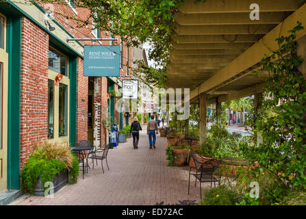 Postoffice Street in historic Strand district, Galveston,Texas, USA Stock Photo