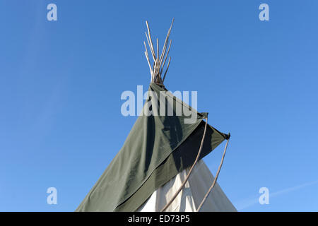 Tepee Glamping  WOMAD 2014, England Stock Photo