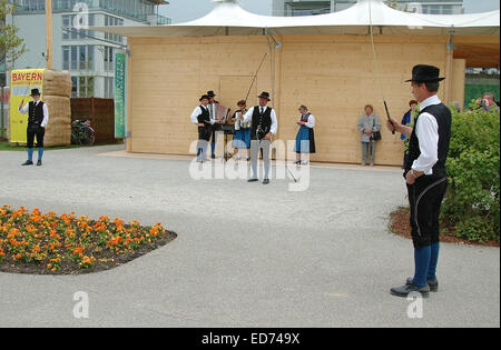Bavarian whip Dance, Germany Stock Photo