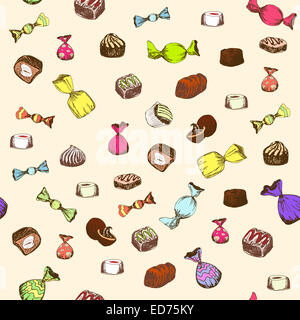 Seamless pattern with sweet Stock Photo