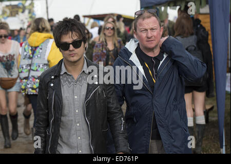 Glastonbury Festival 2014 - Celebrity sightings and atmosphere - Day 2  Featuring: Jamie Cullum Where: London, United Kingdom When: 27 Jun 2014 Stock Photo