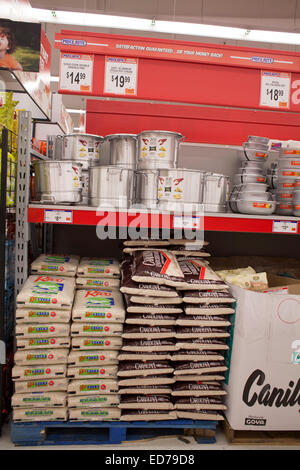 Rice section at Price Rite, a large grocery store in Pittsfield Massachusetts. Stock Photo