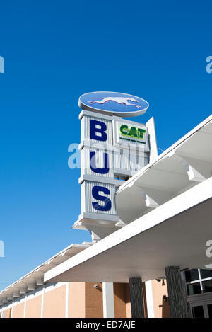 Greyhound bus terminal, transportation hub, Chatham Area Transit (CAT) in Savannah Georgia. Stock Photo