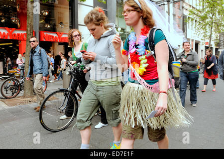 Antwerp / Antwerpen, Belgium. Girls in costume before a night out Stock Photo