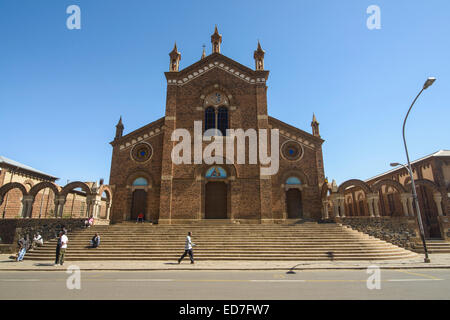 St. Mary's Catholic Cathedral on Harnet Avenue, Asmara, Eritrea Stock Photo