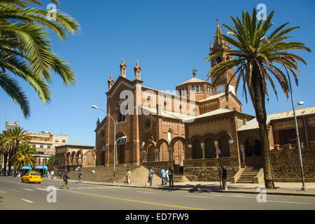 St. Mary's Catholic Cathedral on Harnet Avenue, Asmara, Eritrea Stock Photo