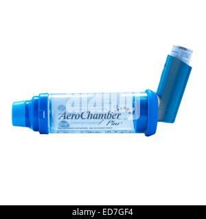 Asthma inhalers on white background Stock Photo - Alamy