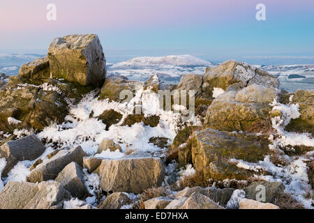 Corndon Hill, seen from the summit of the Stiperstones, Shropshire, England. Stock Photo