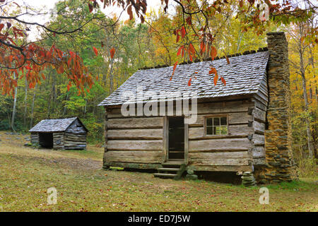 Cabin, Jim Bales Place, Great Smoky Mountains National Park, Tennessee, USA Stock Photo