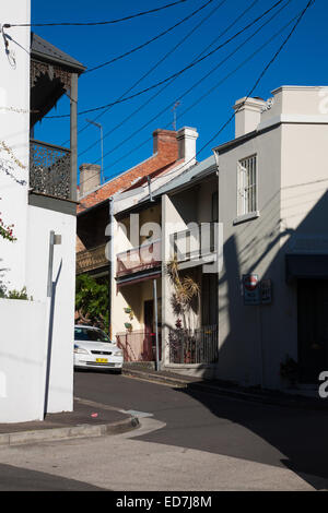 Shadows on Victorian Terrace Houses Paddington Sydney Australia Stock Photo