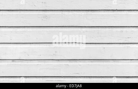 Seamless background texture of white painted wooden lining boards wall Stock Photo