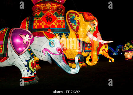 Elephant Chinese Lanterns at Longleat, Warminster, Wiltshire. England Stock Photo