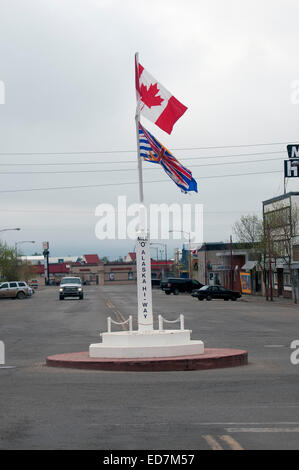 Start of the Alaskan Highway in Dawson Creek  Canada Stock Photo