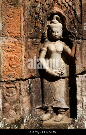 Apsara in Ta Som temple, Angkor, Cambodia Stock Photo