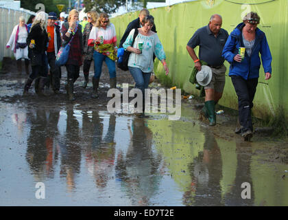 Glastonbury Festival 2014 - Celebrity sightings and atmosphere - Day 3  Featuring: Atmosphere Where: Glastonbury, United Kingdom When: 28 Jun 2014 Stock Photo