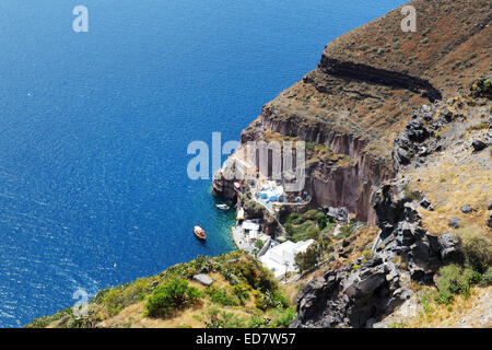 The view on Aegean sea, Santorini island, Greece Stock Photo