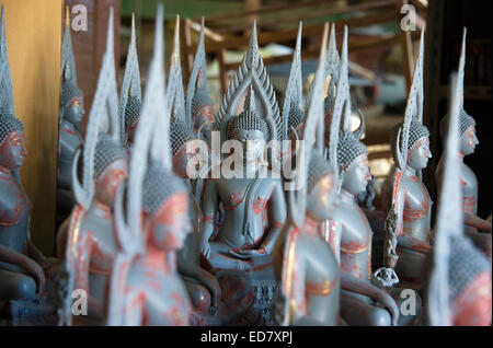 Unfinished Buddha statues at the Buddha casting factory in Phitsanulok, Thailand Stock Photo
