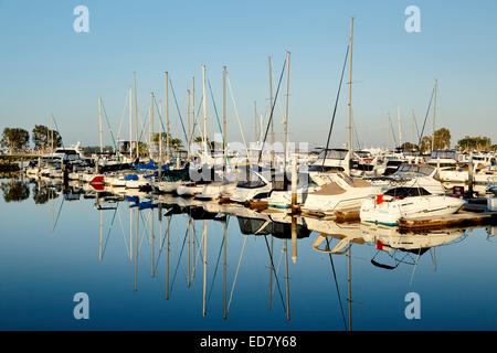 Sailboats, Embarcadero Marina, San Diego, California USA Stock Photo