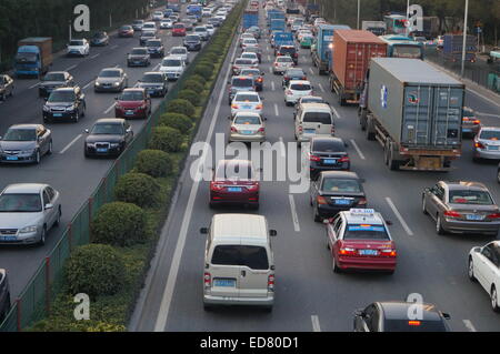 Shenzhen's congested road traffic Stock Photo