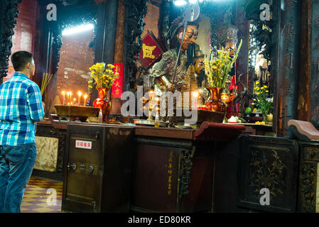 Worshiping at Jade Emperor Pagoda in Ho Chi Minh City Stock Photo