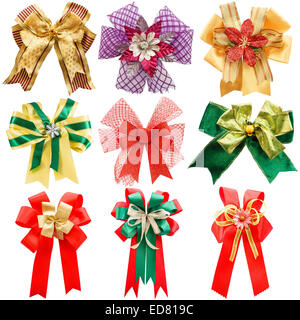 Set of colorful bows on white background (isolated) Stock Photo