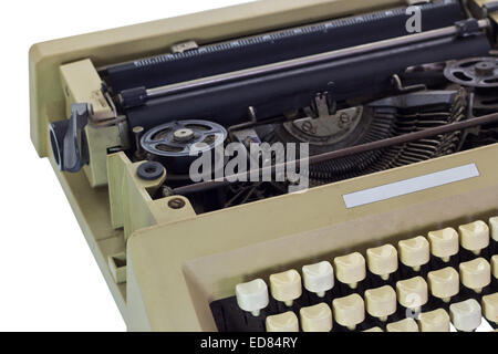 Old Typewriter, isolated on white background Stock Photo