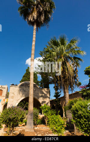 Courtyard of Ayia Napa Monastery, Cyprus Stock Photo